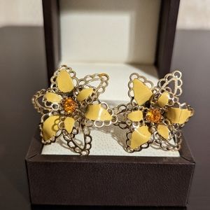Vintage Yellow Flower Earrings